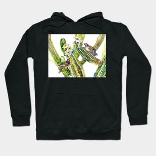 Saguaro Cactus and Wren Hoodie